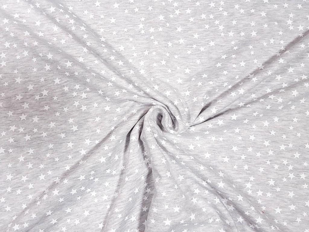 Teplákovina biele hviezdičky 180 cm