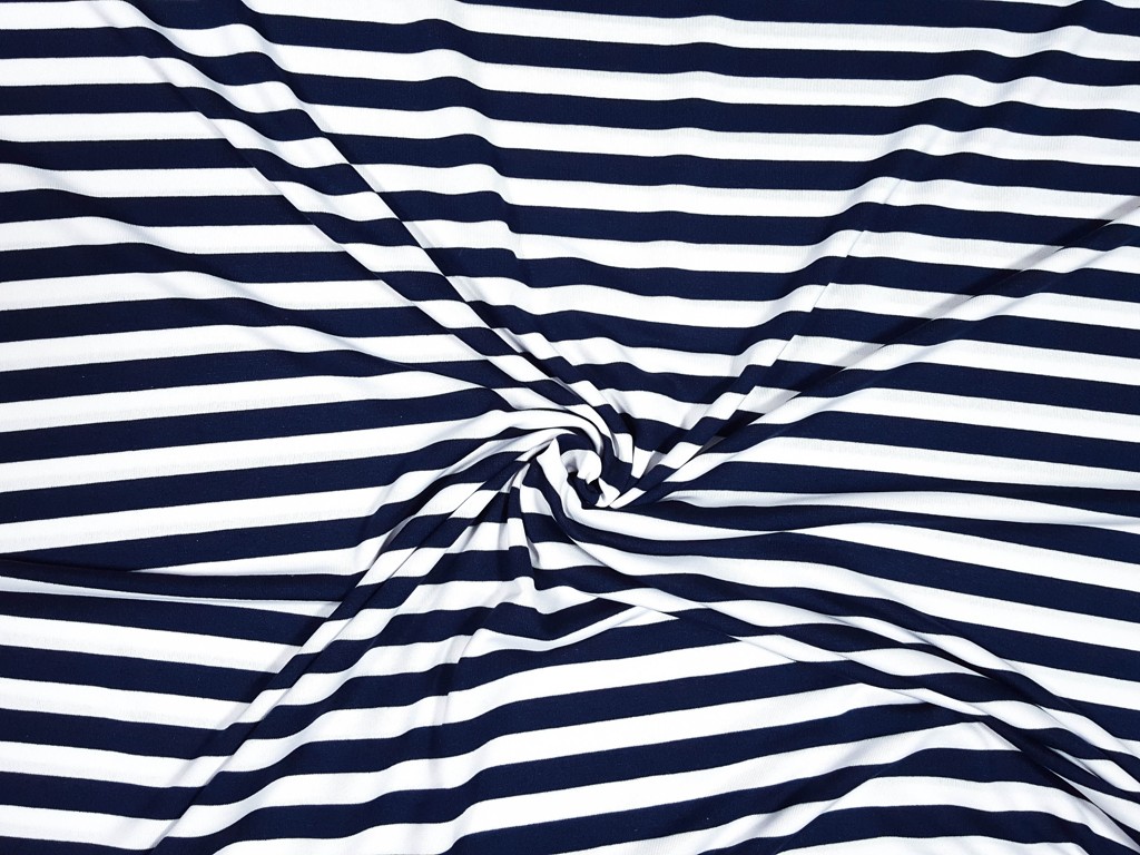 Textillux.sk - produkt Viskózový úplet bielo-modré pásy 180 cm