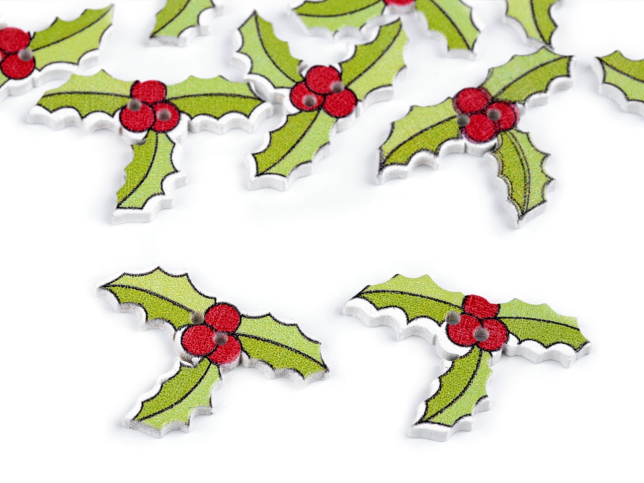 Textillux.sk - produkt Drevený dekoračný gombík vianočný cezmína, hviezda, čiapka