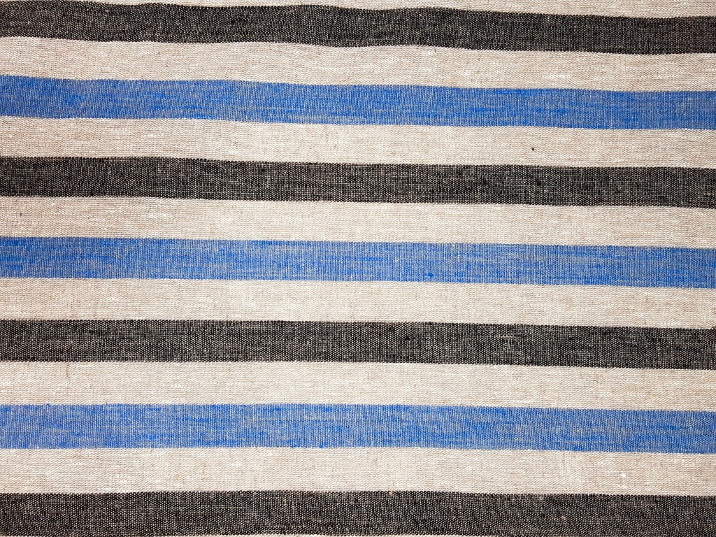 Textillux.sk - produkt Ľanová štóla šedo-modré pásy 50 cm