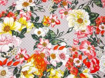 Bavlnená štóla maľované kvety na vzore 50cm