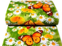 Textillux.sk - produkt Bavlnené vaflové piké oranžový motýľ 50 cm