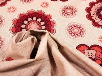Textillux.sk - produkt Dekoračná látka cyklamenová mandala s kvetom 140 cm