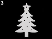 Drevené dekorácie vianočná vločka, hviezda, strom, zvonček, koník, sob, na zavesenie / k nalepení