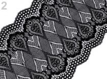Textillux.sk - produkt Elastická čipka / vsadka / behúň šírka 18 cm - 2 čierna