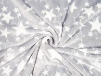 Flanel fleece biele hviezdy 150 cm