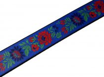 Textillux.sk - produkt Folklórna guma hladká šírka 40 mm - 2-modrá/modrý kvet
