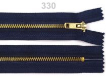 Textillux.sk - produkt Kovový  /  mosadzný zips šírka 4 mm  dĺžka 10 cm nohavicový - 330 modrá tmavá