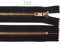 Textillux.sk - produkt Kovový / mosadzný zips šírka 4 mm dĺžka 16 cm nohavicový - 322 čierna