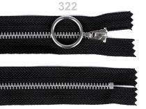 Textillux.sk - produkt Kovový zips šírka 4 mm dĺžka 20 cm so striebornými zúbkami - 322 čierna