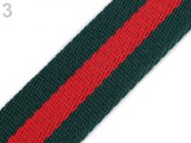 Textillux.sk - produkt Obojstranný popruh šírka 38 mm - 3 zelená malachitová červená