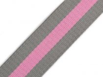 Textillux.sk - produkt Popruh BA+PES šírka 38 mm - 2 (22) šedá svetlá ružová