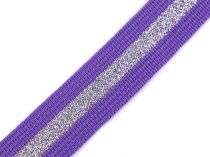 Textillux.sk - produkt Popruh polypropylénový šírka 25 mm s lurexom - 192 fialová lila strieborná