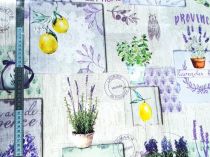 Textillux.sk - produkt Okrúhle PVC obrusy do interiéru a záhrady priemer 140 cm - 287 levandula s citrónmi
