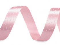 Textillux.sk - produkt Saténová stuha s bodkami šírka 15 mm - 2 ružová sv.