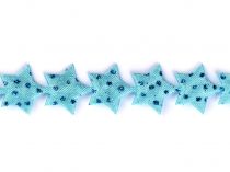 Textillux.sk - produkt Saténový prámik šírka 14 mm hviezda s glitrami