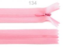 Textillux.sk - produkt Špirálový zips skrytý šírka 3 mm dĺžka 40 cm dederon - 134 ružová detská svetlá