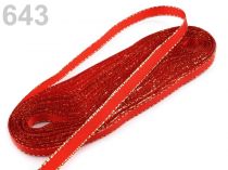 Textillux.sk - produkt Stuha taftová  s lurexom šírka 9mm  - 643 červená šarlatová zlatá
