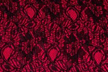 Textillux.sk - produkt Úplet s krajkou čierna, červená 145 cm   - 2-1130 čierna, ružová