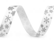 Textillux.sk - produkt Vianočná bavlnená stuha vločky šírka 15 mm