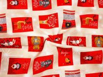 Textillux.sk - produkt Vianočná dekoračná látka zvieratá v obrazoch 140 cm