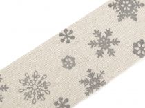 Textillux.sk - produkt Vianočná ľanová stuha vločky šírka 63 mm rezaná