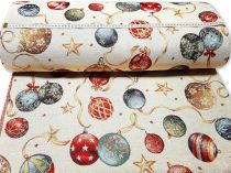 Textillux.sk - produkt Vianočná látka gobelín lurexové gule 140 cm