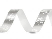 Vianočná stuha metalická vločky šírka 16 mm