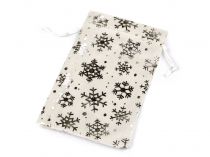 Textillux.sk - produkt Vianočné darčekové zamatové vrecúško vločky 12x18 mm
