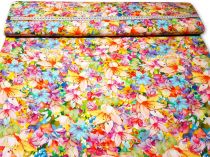 Textillux.sk - produkt Viskózová šatovka pastelová lúka kvetov 140 cm