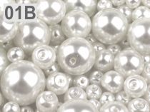 Voskované perly mix veĺkostí Ø4-12mm 
