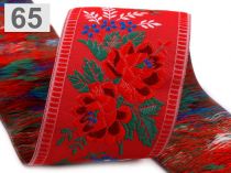 Textillux.sk - produkt Krojová vyšívaná stuha na ľudový kroj 55 mm - polyesterová vzorovka - 65/1 červená svetlá