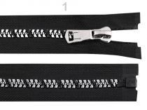 Textillux.sk - produkt Zips kostený so strieborno-čiernymi zúbkami šírka 8 mm dĺžka 70 cm