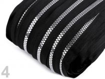 Textillux.sk - produkt Zips kosticový 5mm metráž zlato a striebro - 4 čierna strieborná