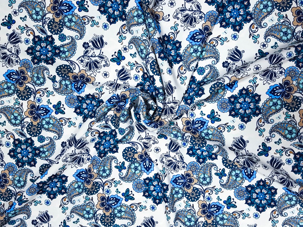 Polyesterová šatovka modrá krása 145 cm