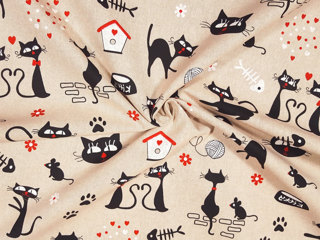 Textillux.sk - produkt Dekoračná látka mačka a myš 140 cm