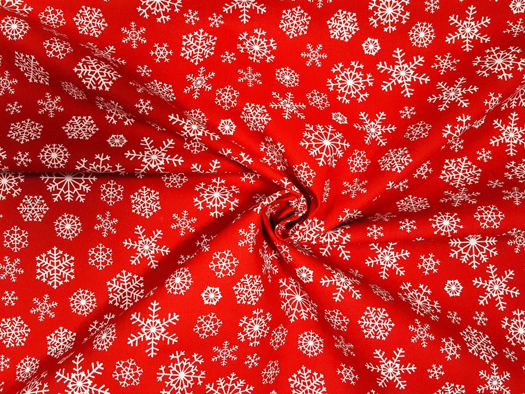 Textillux.sk - produkt Vianočná bavlnená látka biela vločka 140 cm