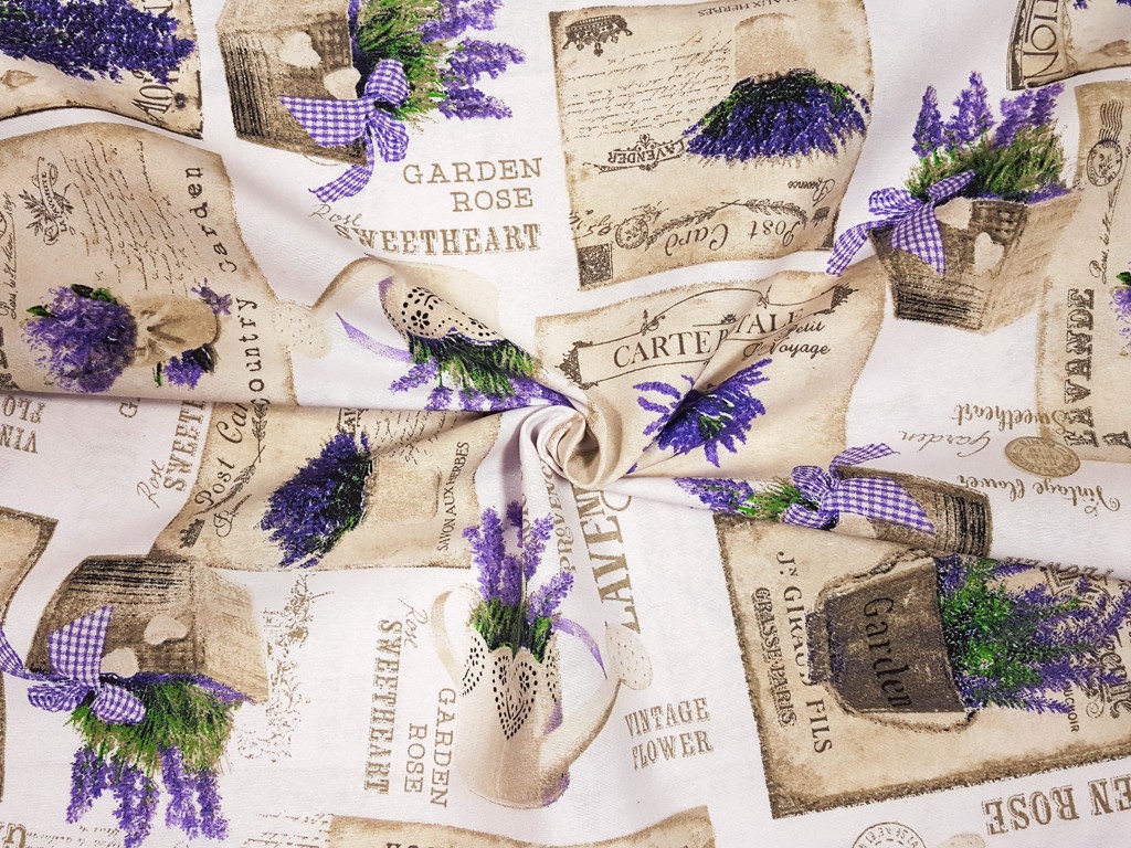 Textillux.sk - produkt Dekoračná látka Vintage flower lavender 145 cm