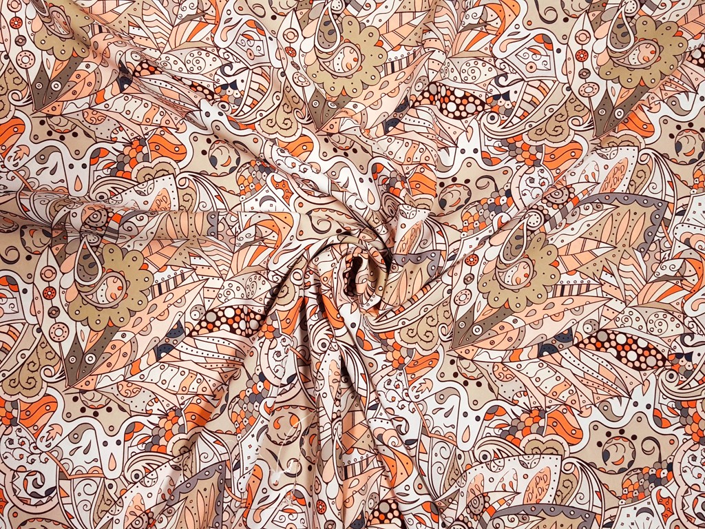 Textillux.sk - produkt Polyesterová šatovka béžový ornament 145 cm